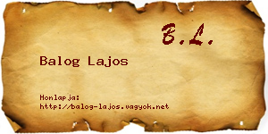 Balog Lajos névjegykártya