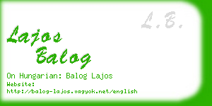 lajos balog business card